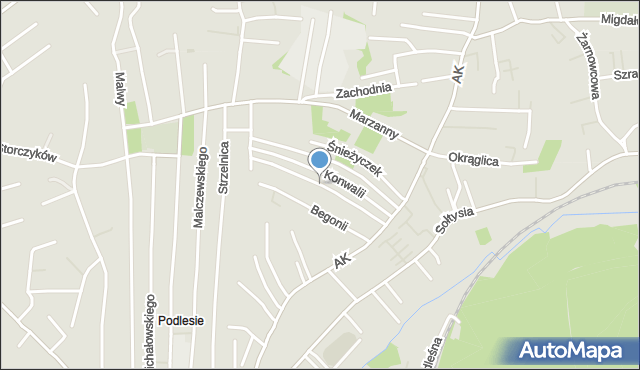 Katowice, Krokusów, mapa Katowic