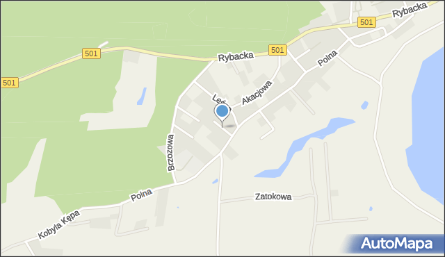Kąty Rybackie, Krótka, mapa Kąty Rybackie