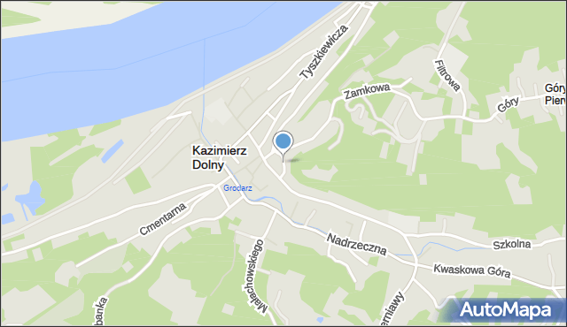 Kazimierz Dolny, Krzywe Koło, mapa Kazimierz Dolny