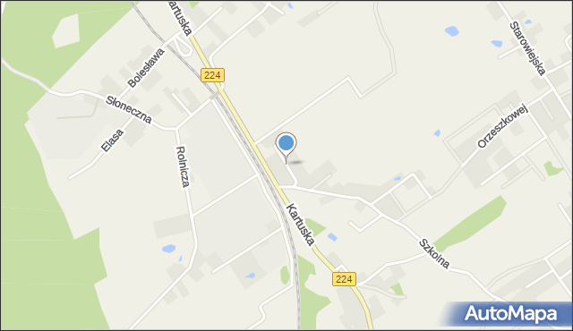 Kiełpino gmina Kartuzy, Krótka, mapa Kiełpino gmina Kartuzy