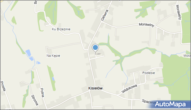 Kisielów gmina Goleszów, Krótka, mapa Kisielów gmina Goleszów