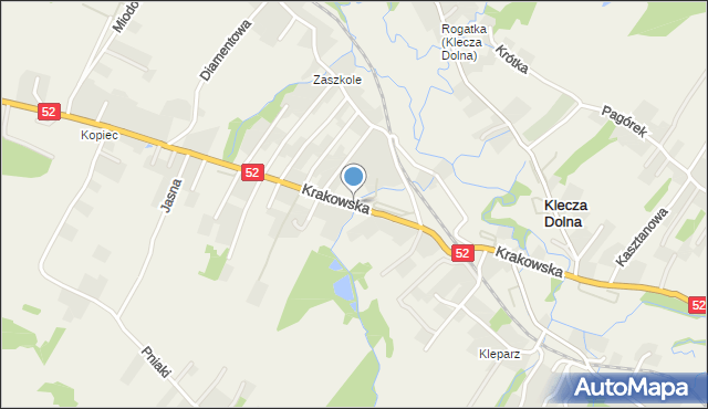 Klecza Dolna, Krakowska, mapa Klecza Dolna