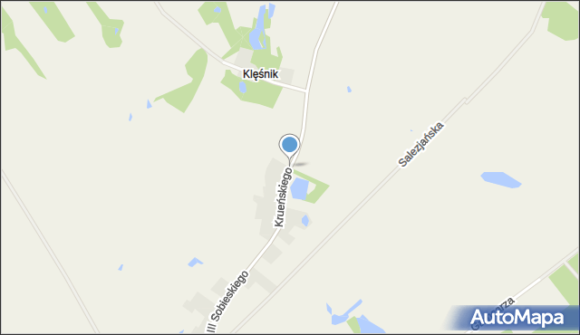 Klęśnik, Krueńskiego Jakuba, ks., mapa Klęśnik