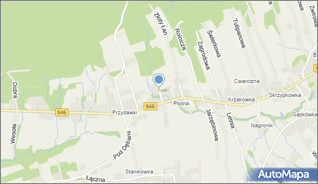 Kocoń, Krótka, mapa Kocoń