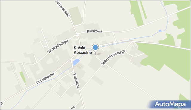 Kołaki Kościelne, Krzywa, mapa Kołaki Kościelne