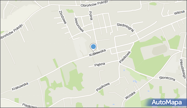 Kolbuszowa, Krakowska, mapa Kolbuszowa