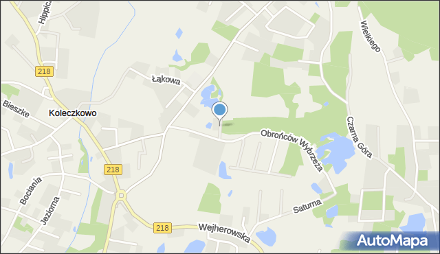 Koleczkowo, Krótka, mapa Koleczkowo