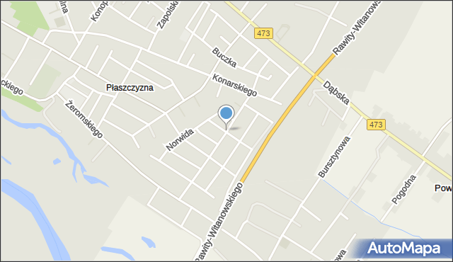 Koło, Kraszewskiego Józefa Ignacego, mapa Koło