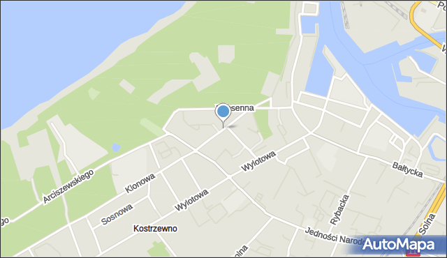 Kołobrzeg, Króla Jana III Sobieskiego, mapa Kołobrzegu