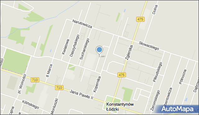 Konstantynów Łódzki, Krzywiec-Okołowicza Mikołaja, mapa Konstantynów Łódzki