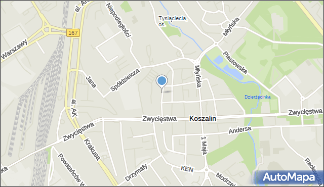 Koszalin, Króla Kazimierza Wielkiego, mapa Koszalina