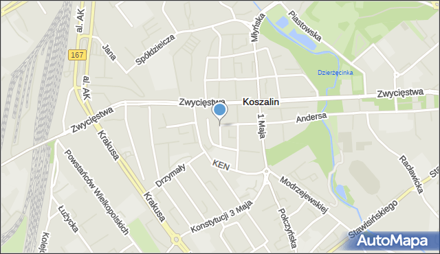 Koszalin, Króla Bolesława Chrobrego, mapa Koszalina