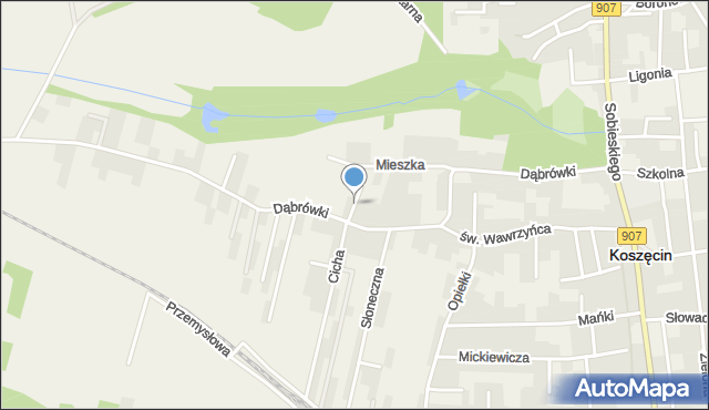 Koszęcin powiat lubliniecki, Króla Bolesława Chrobrego, mapa Koszęcin powiat lubliniecki