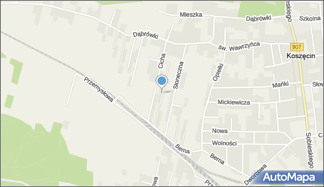 Koszęcin powiat lubliniecki, Królowej Jadwigi, mapa Koszęcin powiat lubliniecki