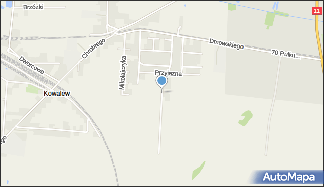 Kowalew gmina Pleszew, Króla Jana III Sobieskiego, mapa Kowalew gmina Pleszew