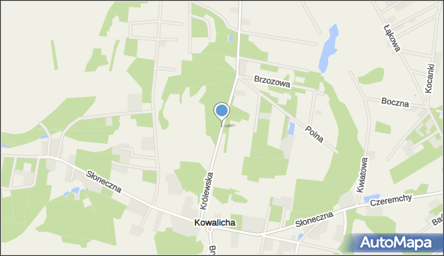 Kowalicha gmina Dąbrówka, Królewska, mapa Kowalicha gmina Dąbrówka