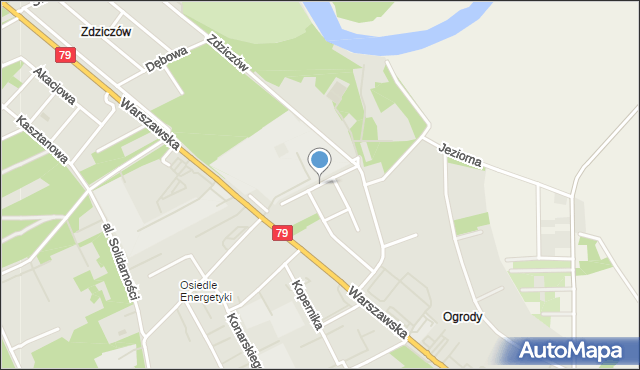 Kozienice, Krasickiego Ignacego, bp., mapa Kozienice