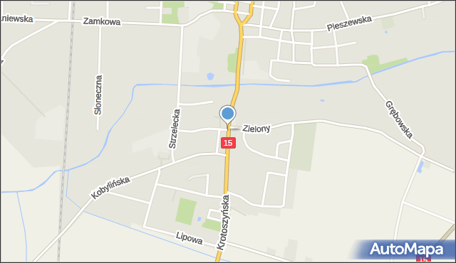 Koźmin Wielkopolski, Krotoszyńska, mapa Koźmin Wielkopolski
