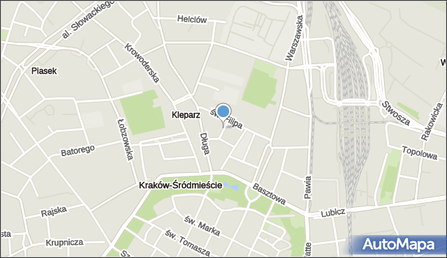 Kraków, Krótka, mapa Krakowa