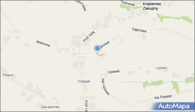 Krasieniec Zakupny, Krasieniec Zakupny, mapa Krasieniec Zakupny
