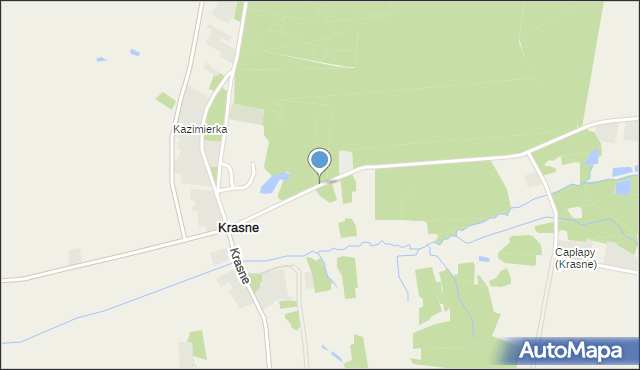 Krasne gmina Adamówka, Krasne, mapa Krasne gmina Adamówka