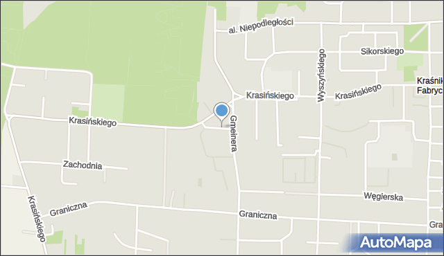 Kraśnik, Krasińskiego Zygmunta, mapa Kraśnik