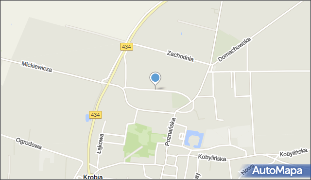 Krobia powiat gostyński, Króla Jana III Sobieskiego, mapa Krobia powiat gostyński