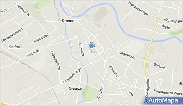 Krosno, Króla Kazimierza Wielkiego, mapa Krosna
