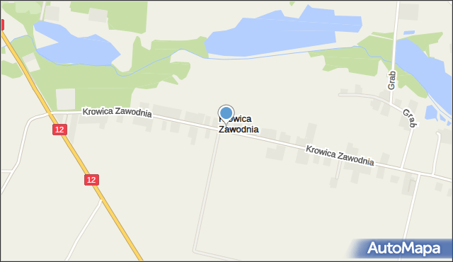 Krowica Zawodnia, Krowica Zawodnia, mapa Krowica Zawodnia