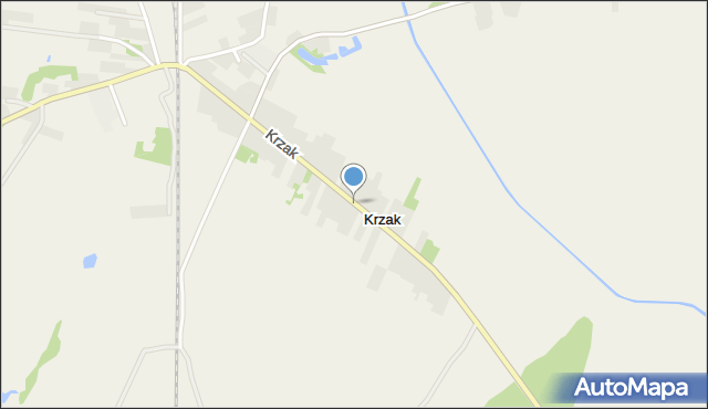 Krzak gmina Nielisz, Krzak, mapa Krzak gmina Nielisz