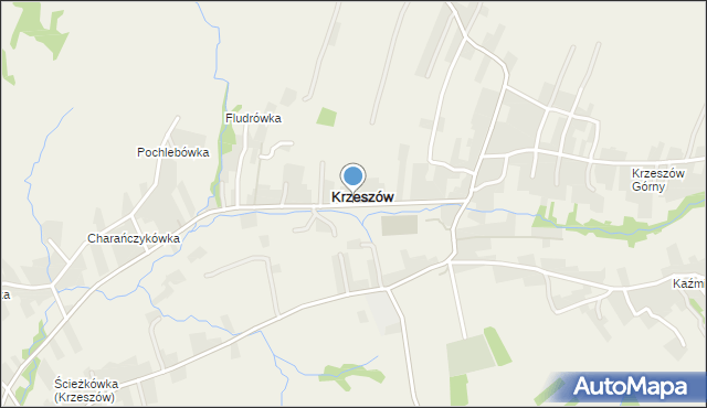 Krzeszów gmina Stryszawa, Krzeszów, mapa Krzeszów gmina Stryszawa