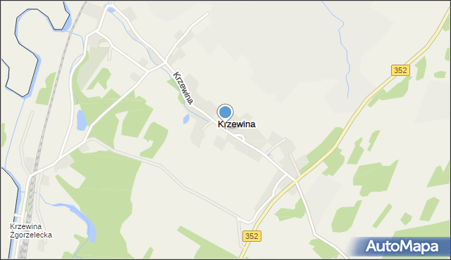 Krzewina gmina Bogatynia, Krzewina, mapa Krzewina gmina Bogatynia