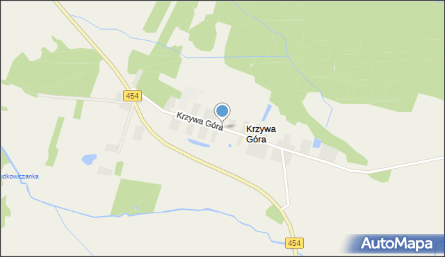 Krzywa Góra gmina Pokój, Krzywa Góra, mapa Krzywa Góra gmina Pokój