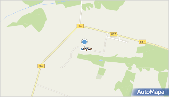 Krzywe gmina Horyniec-Zdrój, Krzywe, mapa Krzywe gmina Horyniec-Zdrój