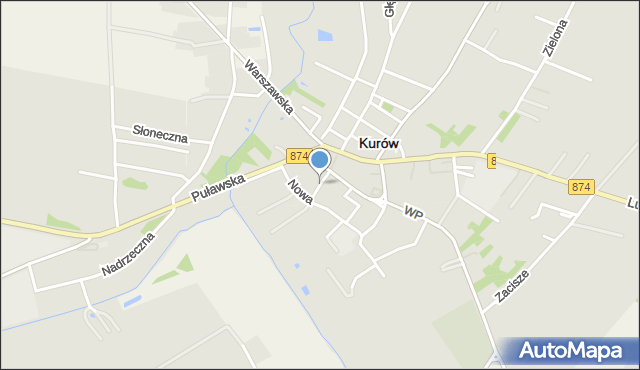 Kurów powiat puławski, Krótka, mapa Kurów powiat puławski