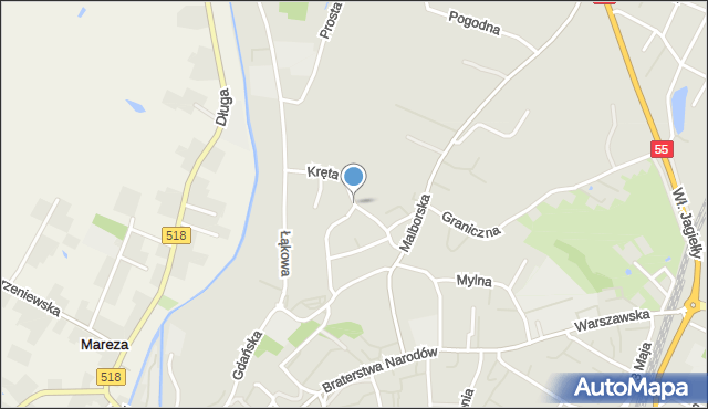 Kwidzyn, Kręta, mapa Kwidzyn