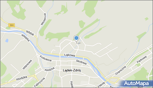 Lądek-Zdrój, Krokusów, mapa Lądek-Zdrój