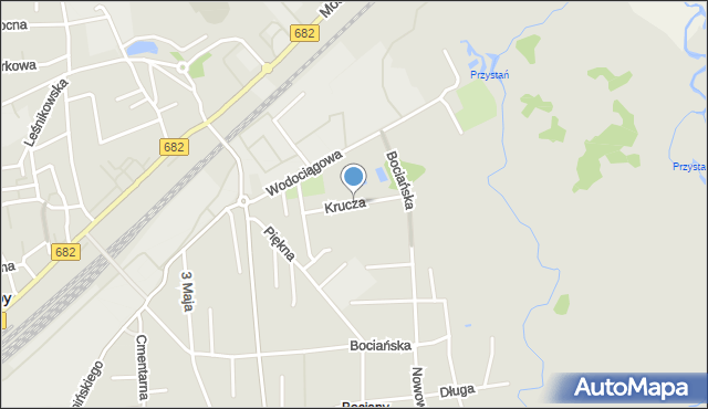 Łapy, Krucza, mapa Łapy