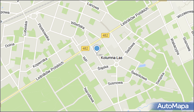 Łask, Krakowska, mapa Łask