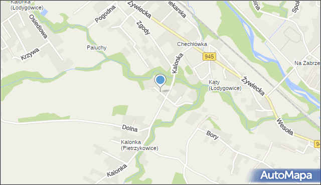 Łodygowice powiat żywiecki, Krótka, mapa Łodygowice powiat żywiecki