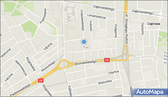 Łódź, Kraszewskiego Józefa Ignacego, mapa Łodzi