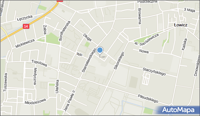 Łowicz, Krakowska, mapa Łowicza