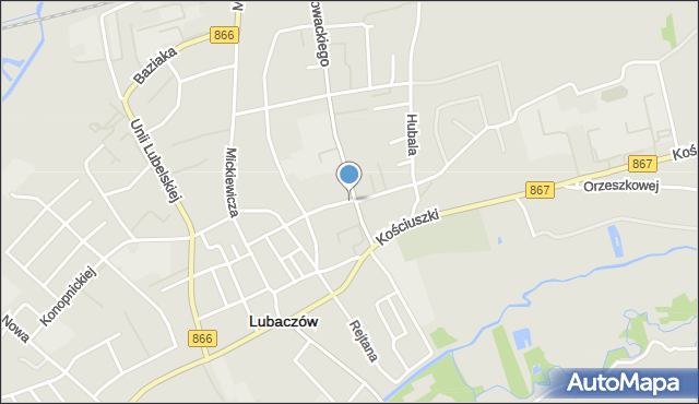Lubaczów, Krasickiego Ignacego, bp., mapa Lubaczów
