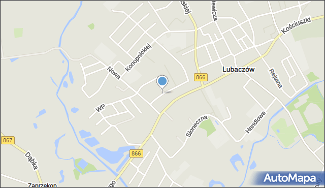 Lubaczów, Króla Władysława Łokietka, mapa Lubaczów