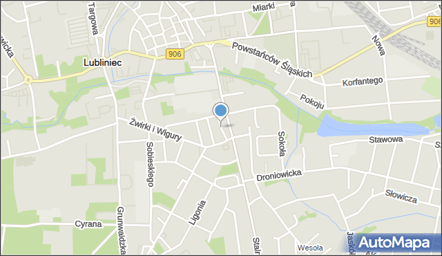 Lubliniec, Krótka, mapa Lubliniec