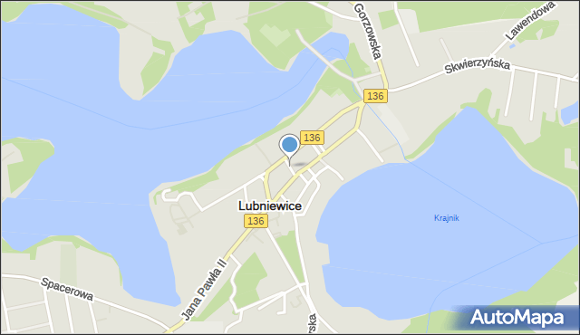 Lubniewice, Krótka, mapa Lubniewice