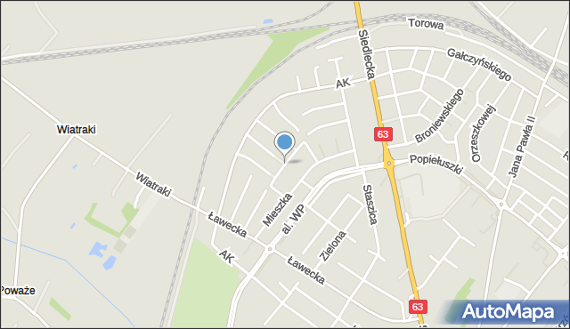 Łuków, Króla Bolesława Chrobrego, mapa Łuków