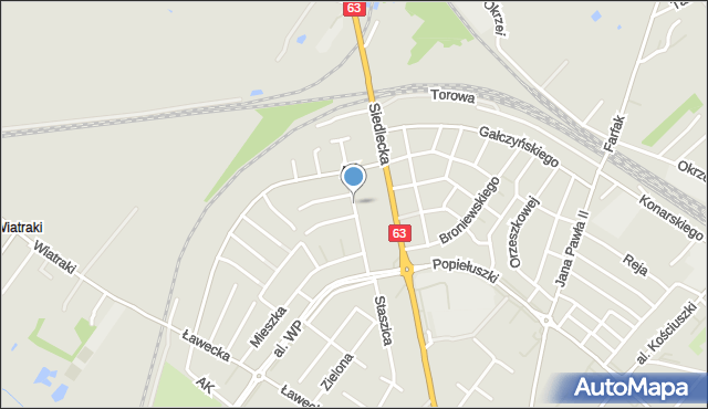 Łuków, Króla Kazimierza Wielkiego, mapa Łuków