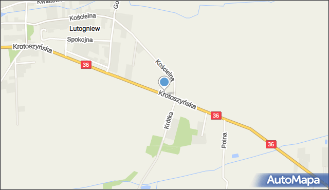 Lutogniew, Krotoszyńska, mapa Lutogniew