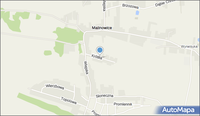Malinowice, Krótka, mapa Malinowice